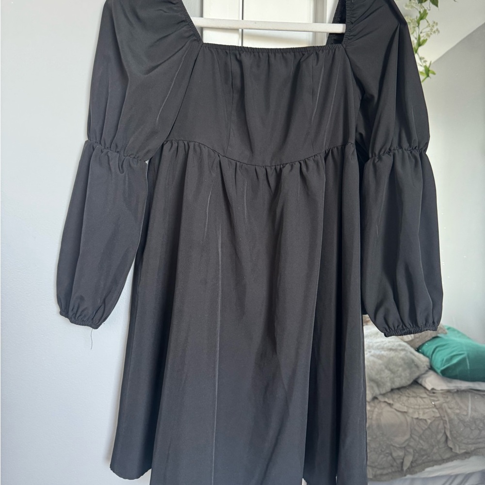 Black Puff Sleeve Dress
